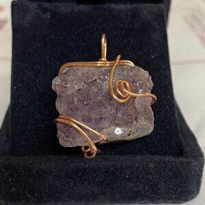 Wire-wrapped Amethyst Handmade Pendant